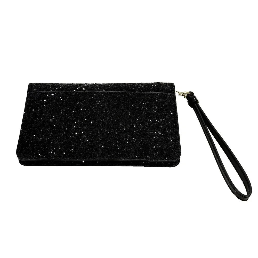 Kate Spade Glittery Evening Bag Wristlet‎ 4 Leaf Clover Closure 3 Compartments